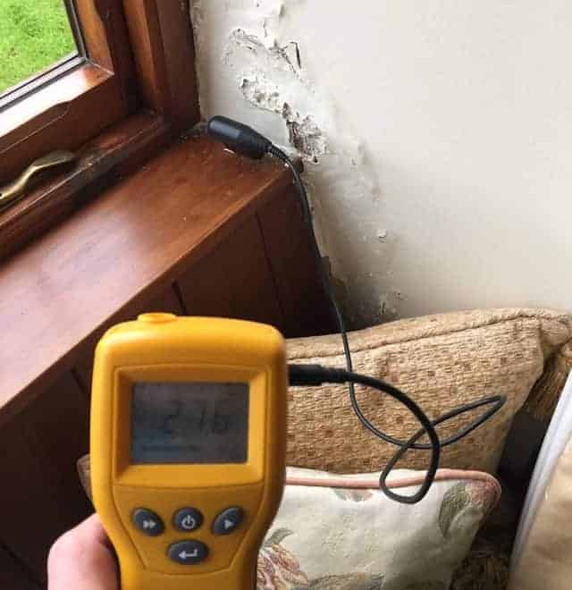 Damp proofing work being carried out on a Huddersfield property