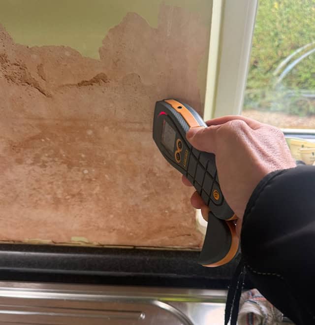 Damp proofing work being carried out on a Wakefield property