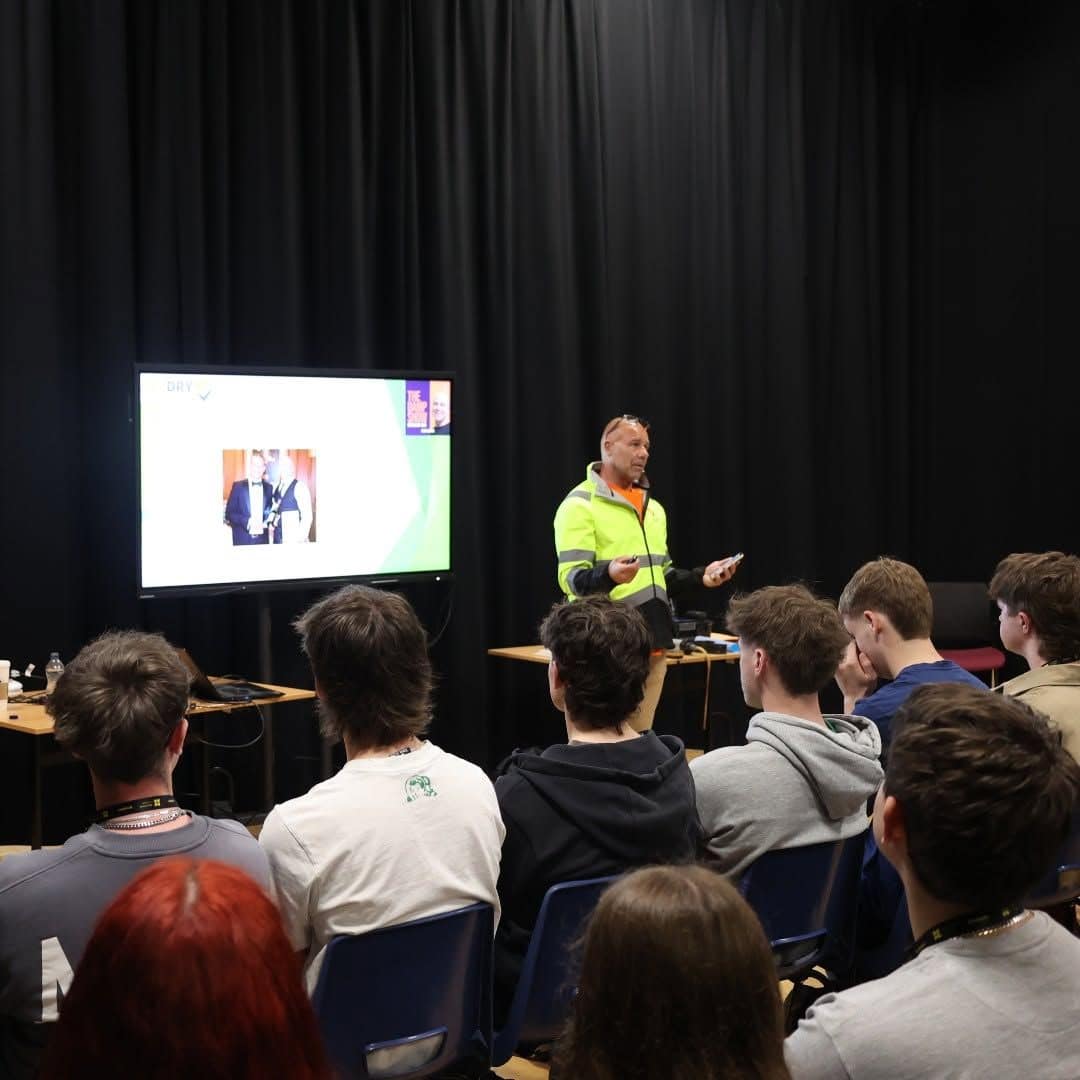 Simon Cooper, Damp Sam, speaking at an industry education event