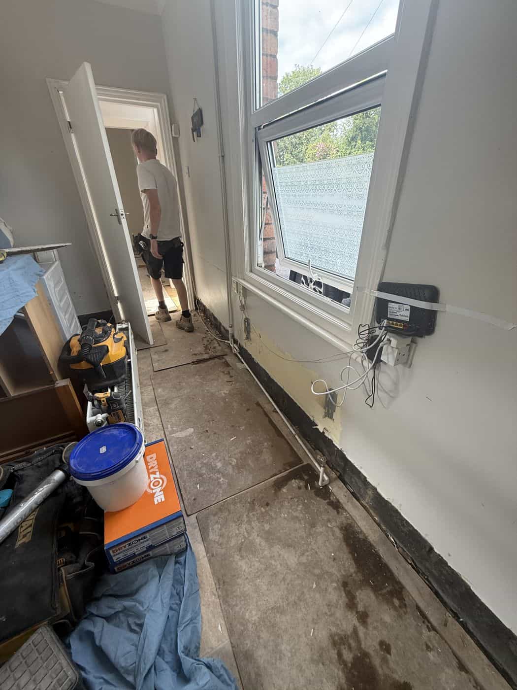 DryZone damp-proofing cream ready for injection into the affected walls