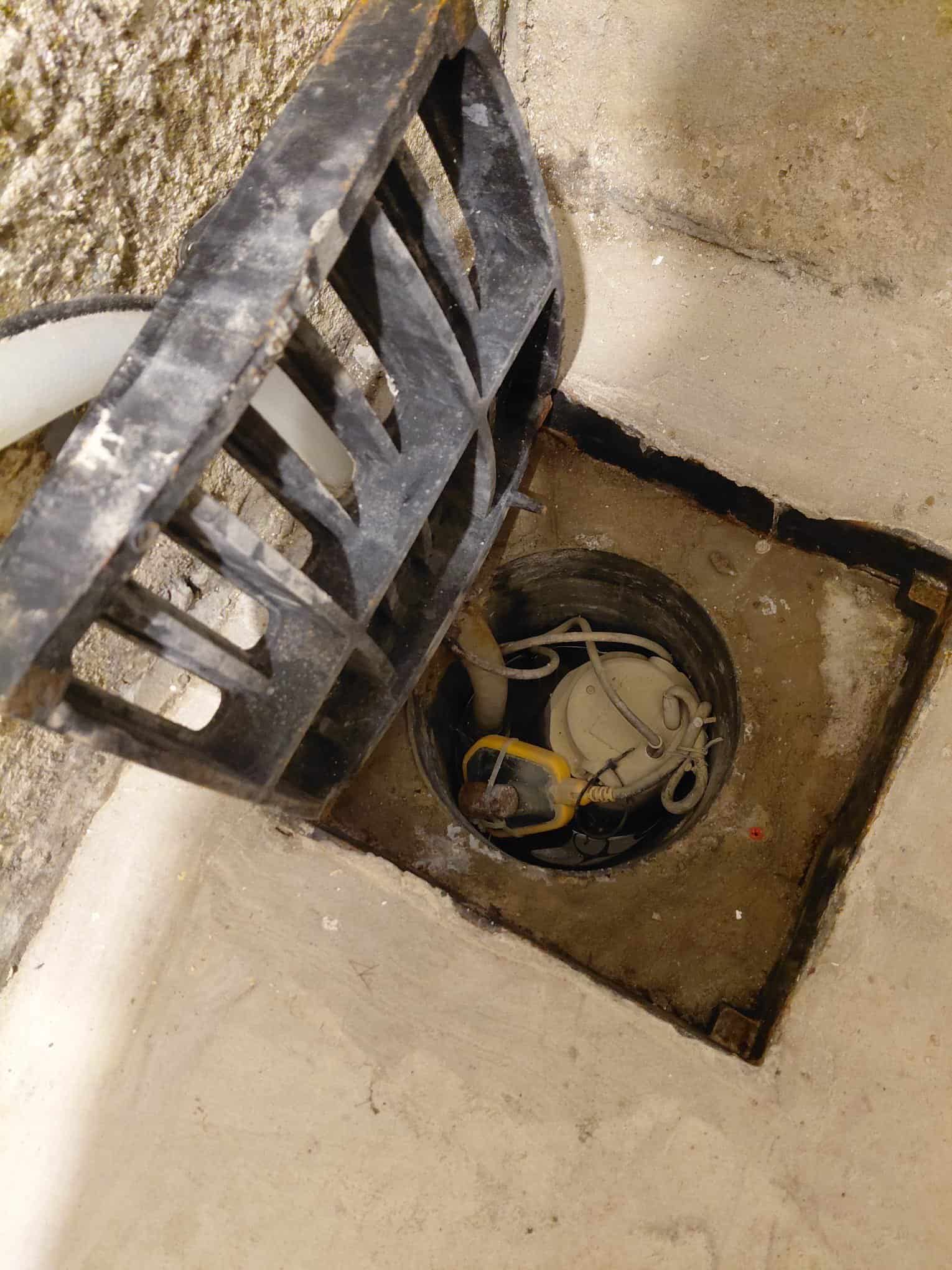 Inadequate sump pump installation found at a property near Barnsley