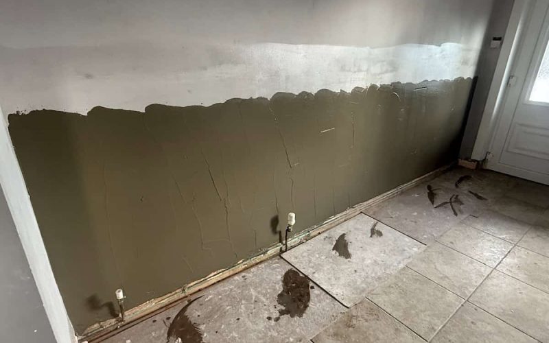 installing the dryflex system to isolate damp patches in a barnsley property 1